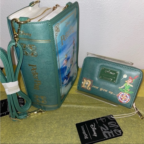 Loungefly Disney Peter Pan Book Series Convertible Crossbody Backpack and Wallet - Picture 4 of 16